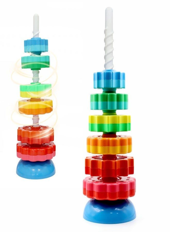 Whimsy Spinning Stacking Tower Toy for Kids & Toddlers, Rainbow Spin Tower Made of Strong ABS Plastic, Non-Toxic, BPA Free Material, Early Educational Toy for Kids Boys & Girls, 1+ Year Above - Image 1